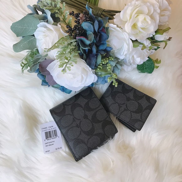 Coach Men’s Compact ID Signature Wallet F74993 - Picture 3 of 7